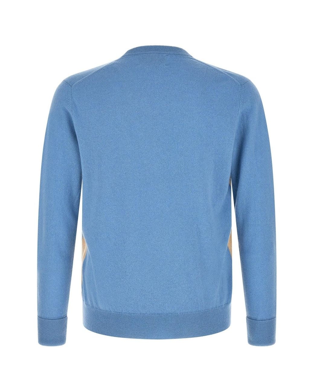 Ballantyne Blue Classic Diamond Intarsia Knit for men