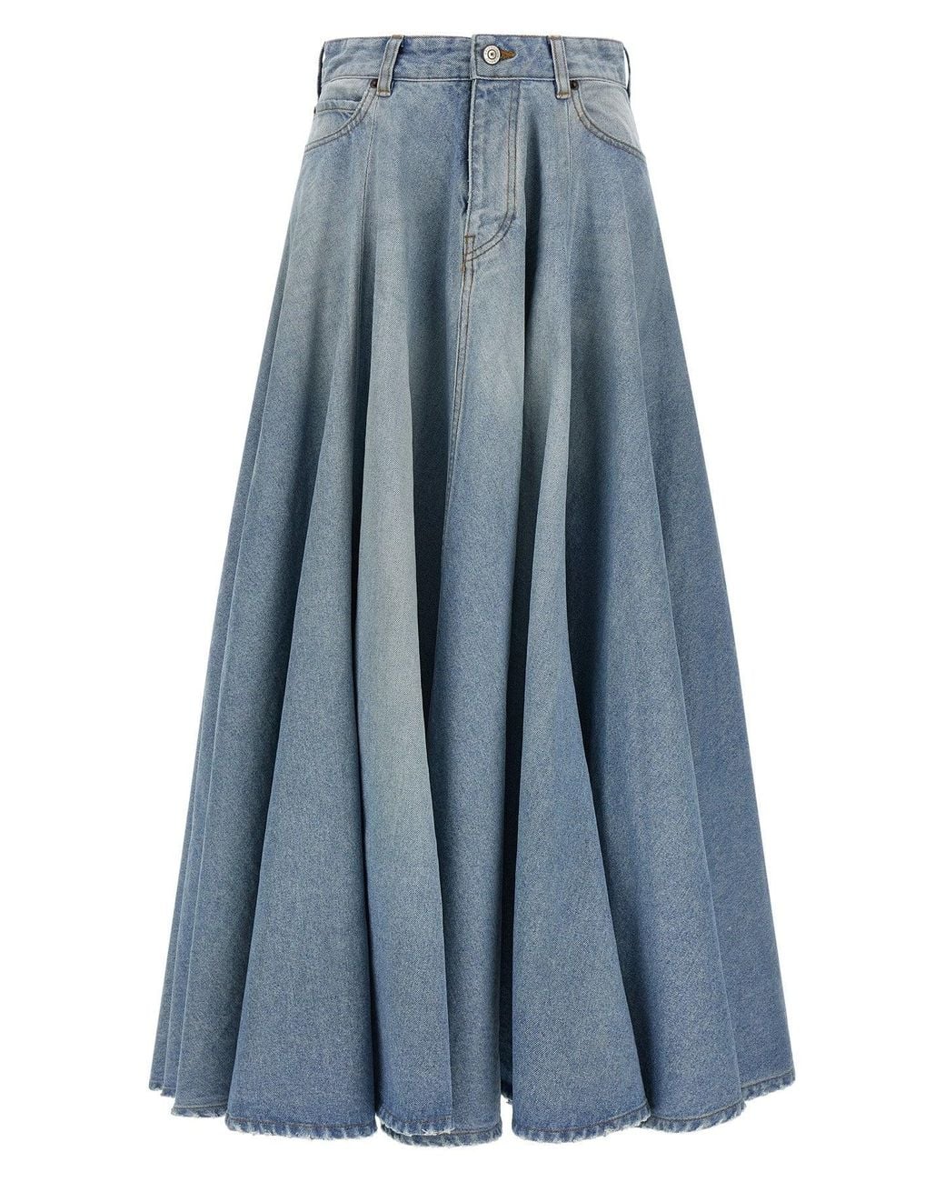 Balenciaga Blue Denim 'Godet' Skirt