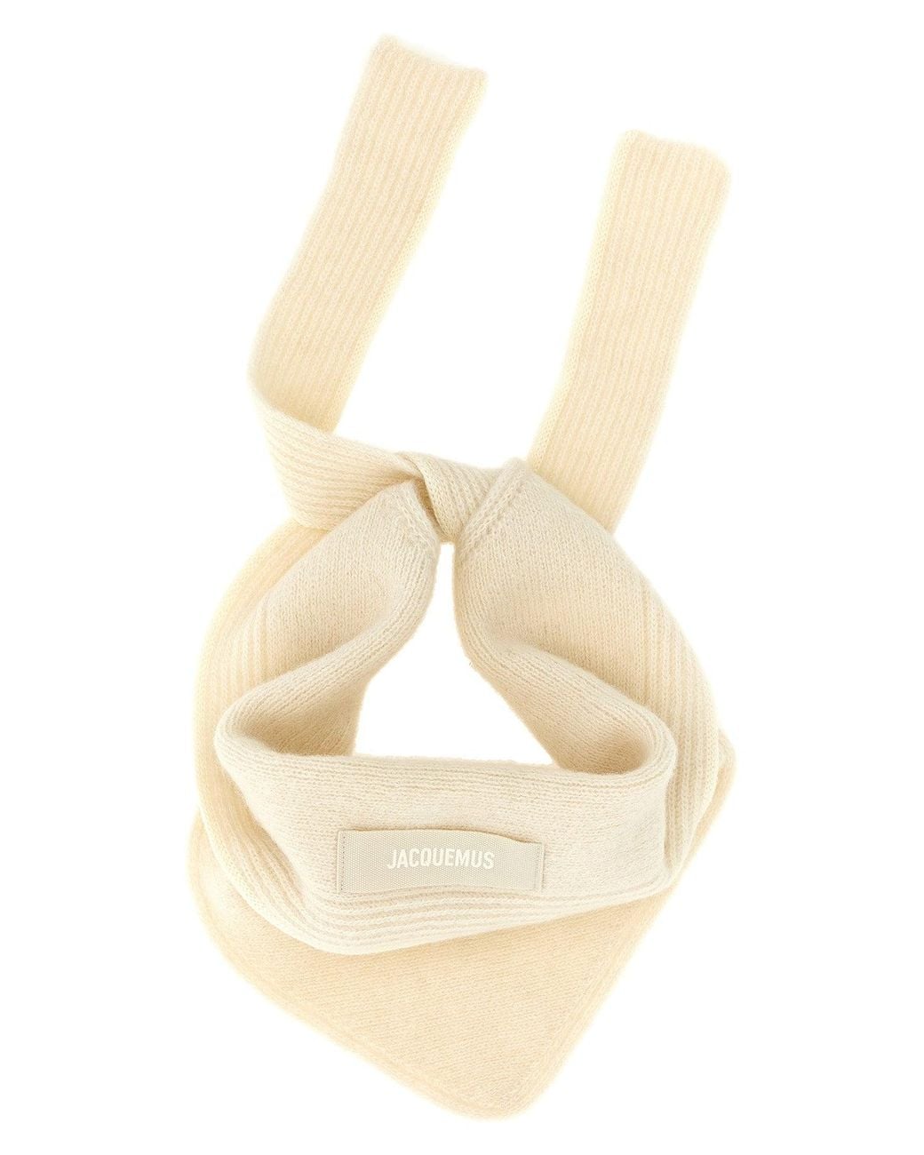 Jacquemus White Le Chale Gros-Grain' Scarf