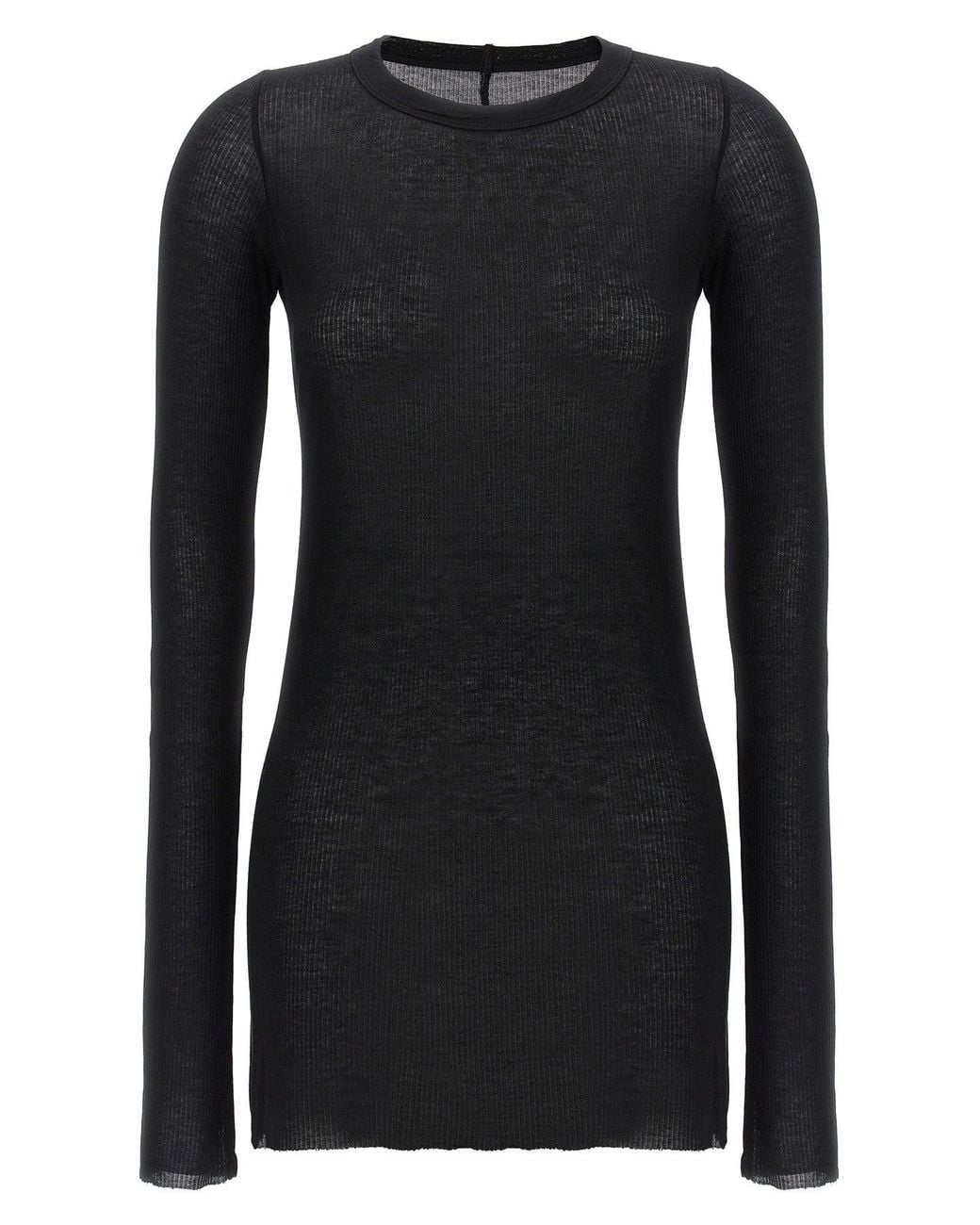 Rick Owens Black Rib Ls T-Shirt