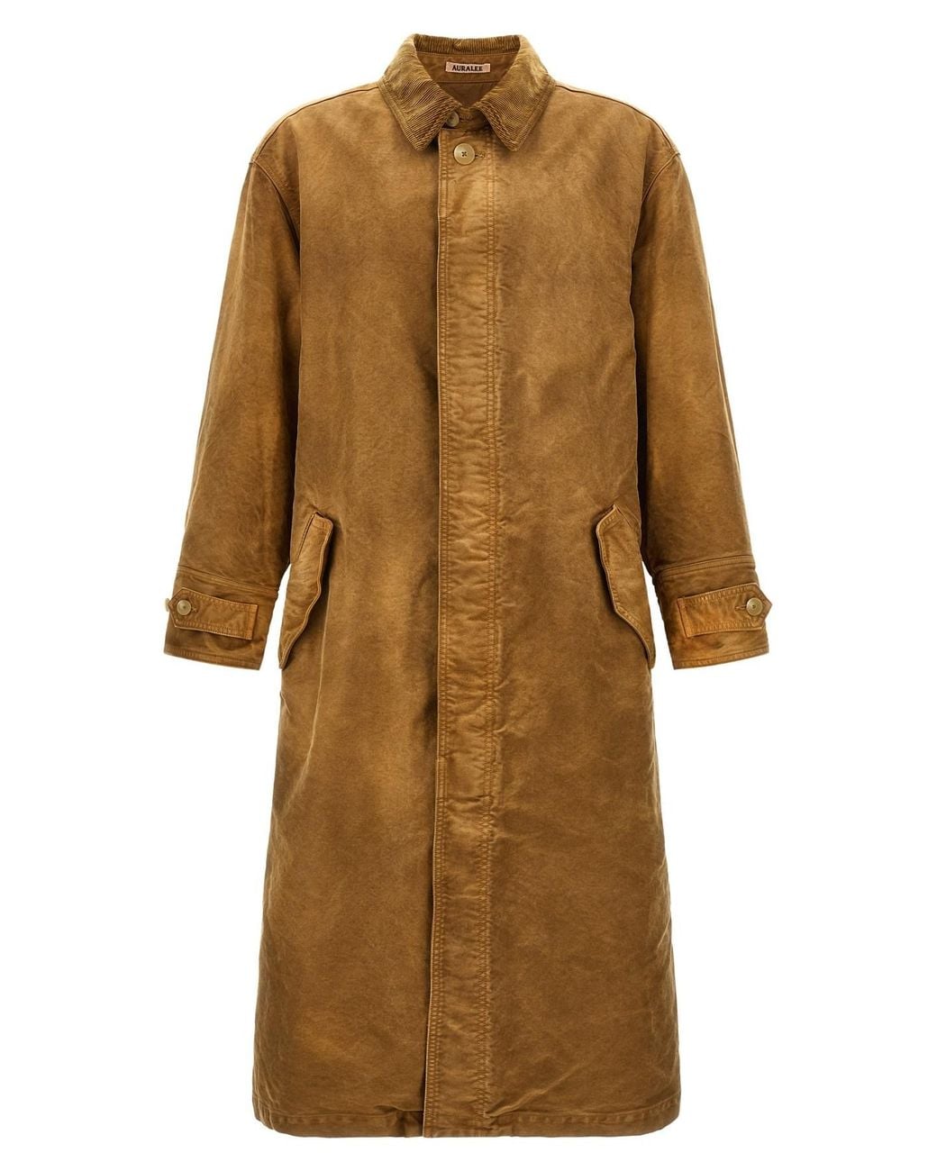 Auralee Natural Moleskin Cotton Coat for men