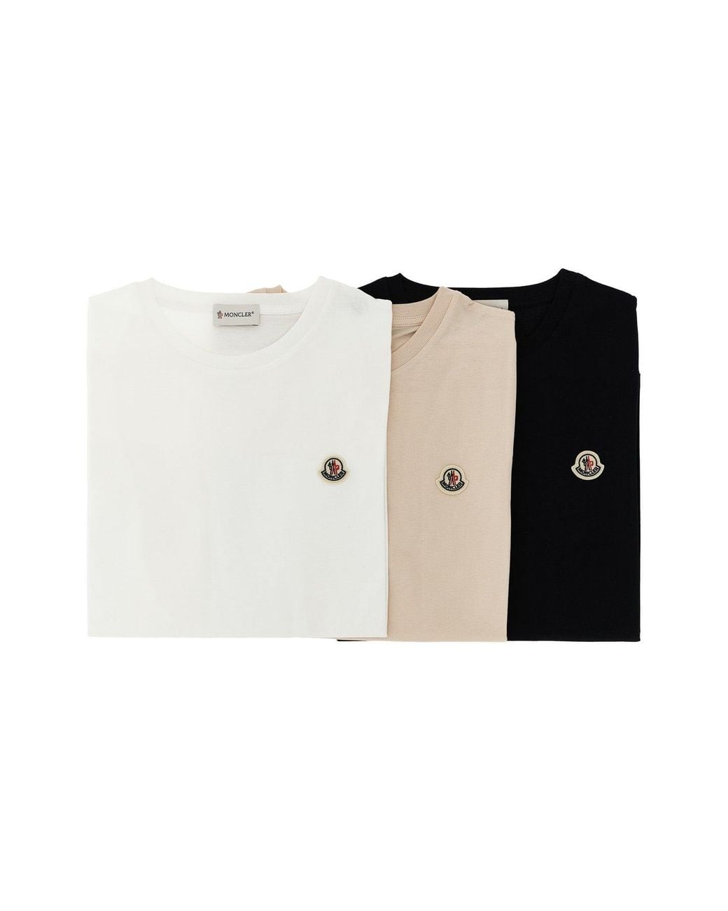 Moncler Black 3-Pack T-Shirt Set With Felt Logo Patch