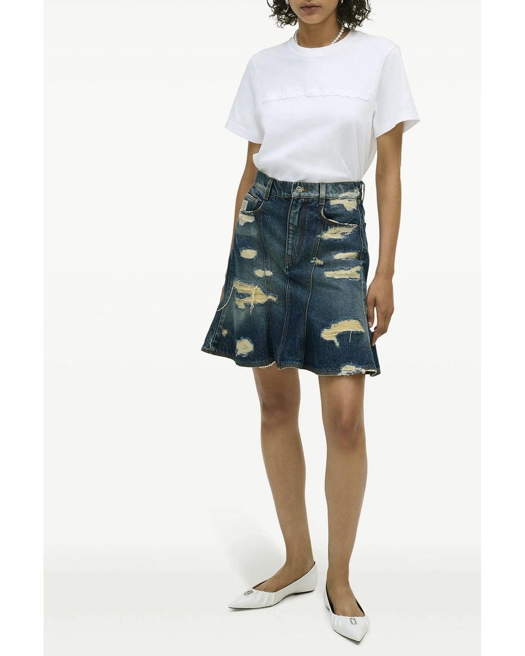 Marc Jacobs Green 'Rip & Repair Fluted' Skirt