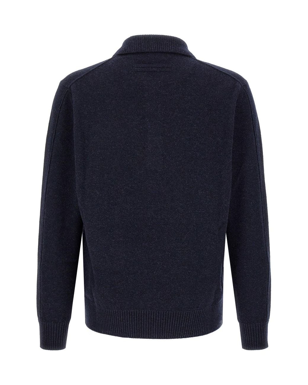 Zegna Blue Wool And Cashmere Polo Shirt for men