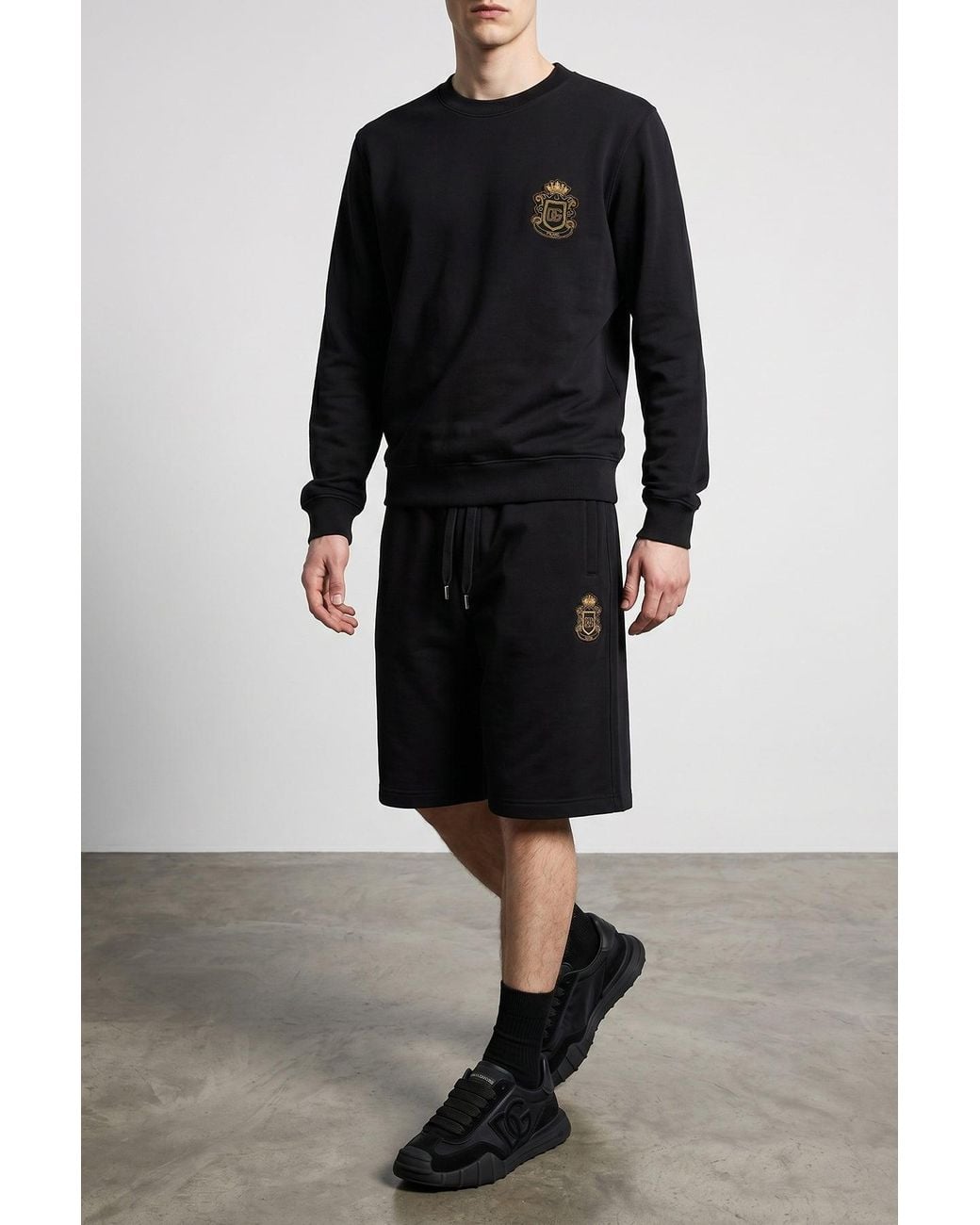 Dolce & Gabbana Black Sweatshirt With Heraldic Patch for men