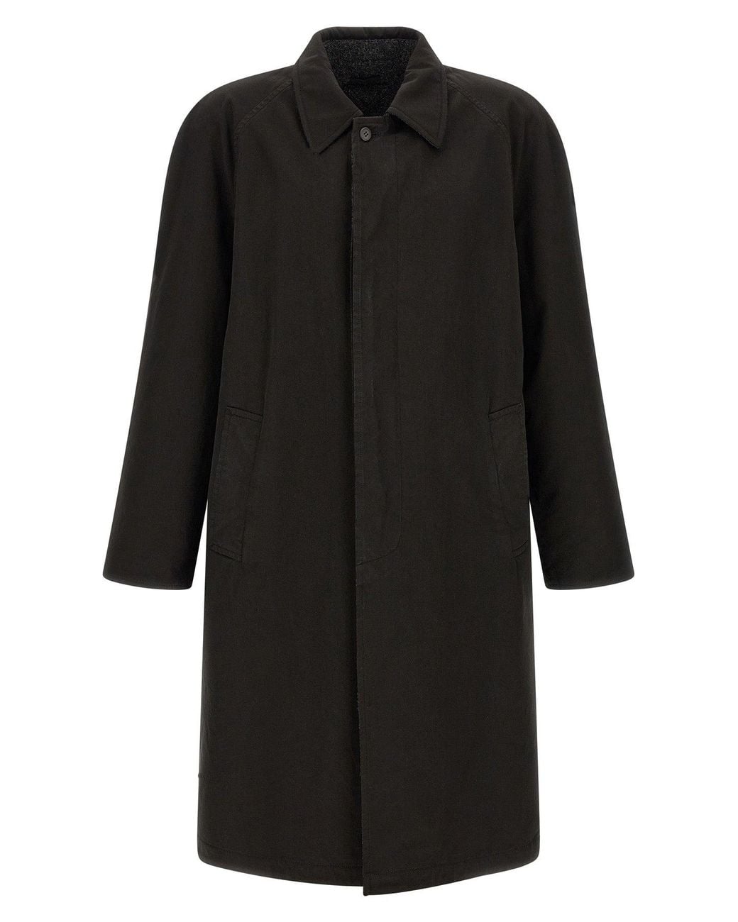 Prada Black Reversible Coat With Raglan Sleeves for men