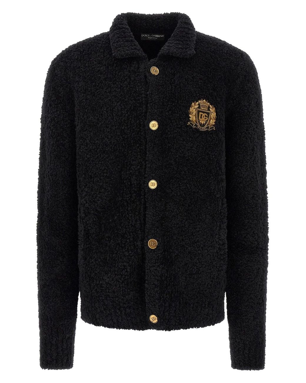 Dolce & Gabbana Black Heraldic Crest Cardigan for men