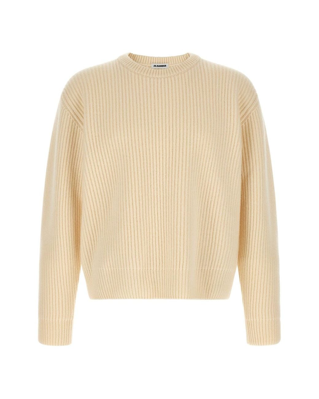 Jil Sander Natural Sweater With Fisherman's Rib for men