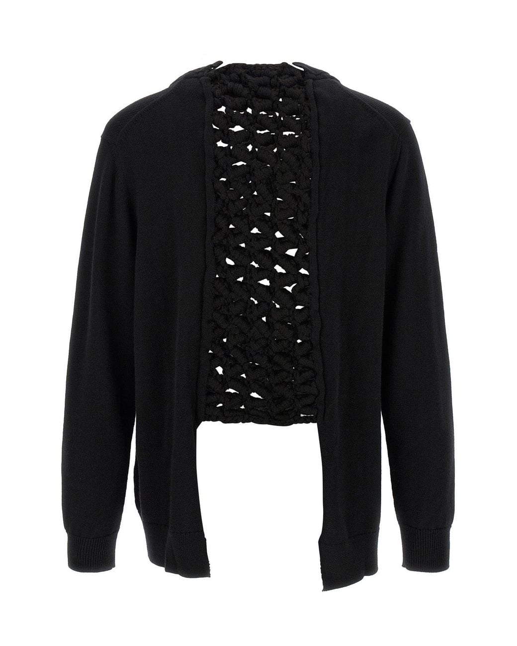 Comme des Garçons Black Cardigan With Open-Knit Panel for men