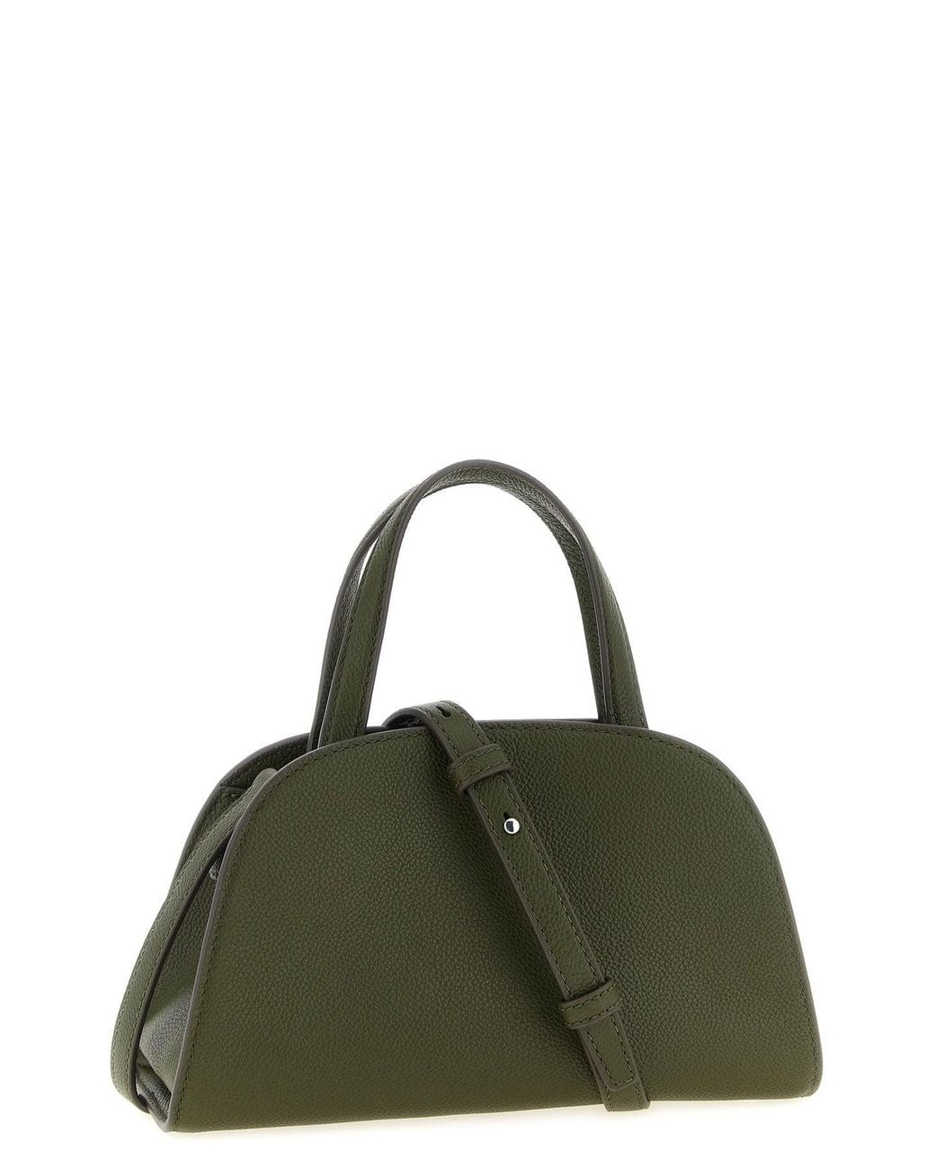 Tory Burch Green Romy Small Bauletto With Metal Logo Detail