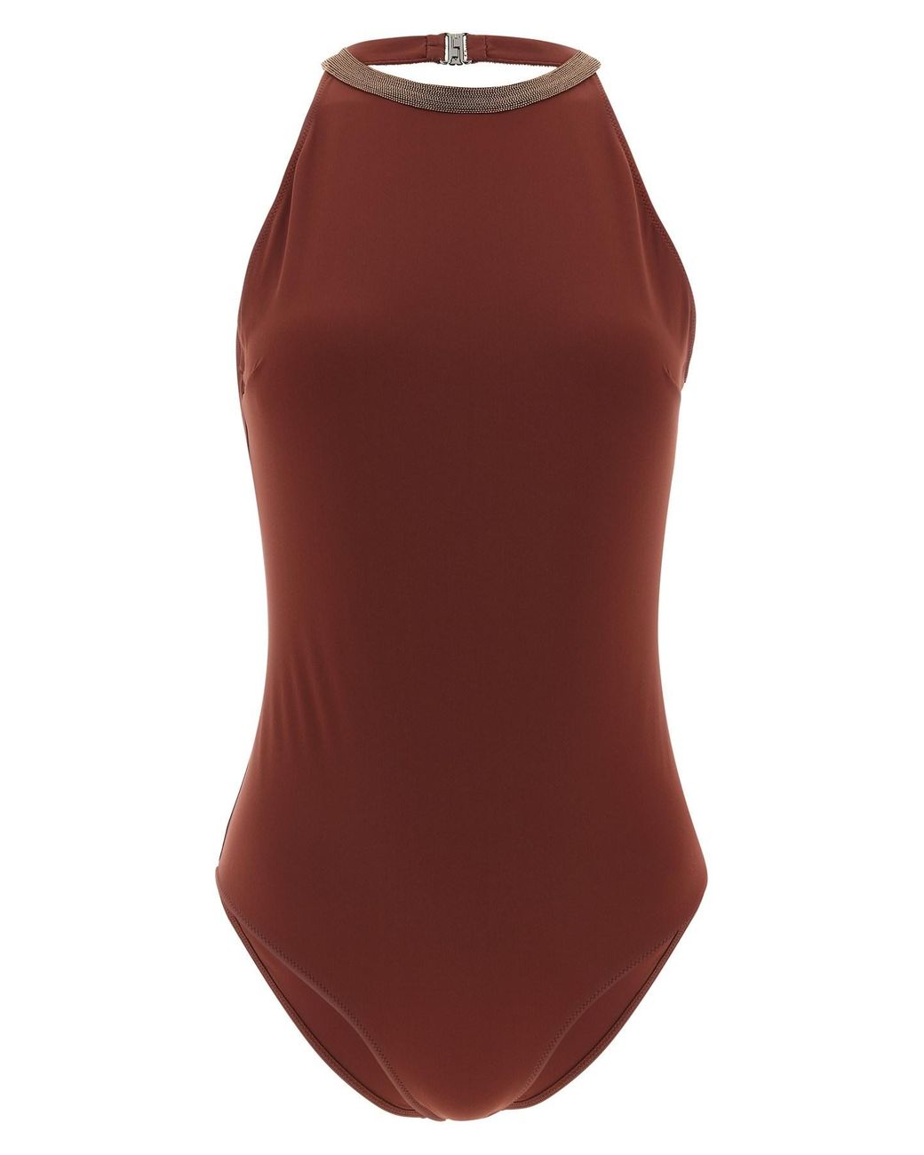 Brunello Cucinelli Red Polyamide One-Piece Swimsuit Clothing