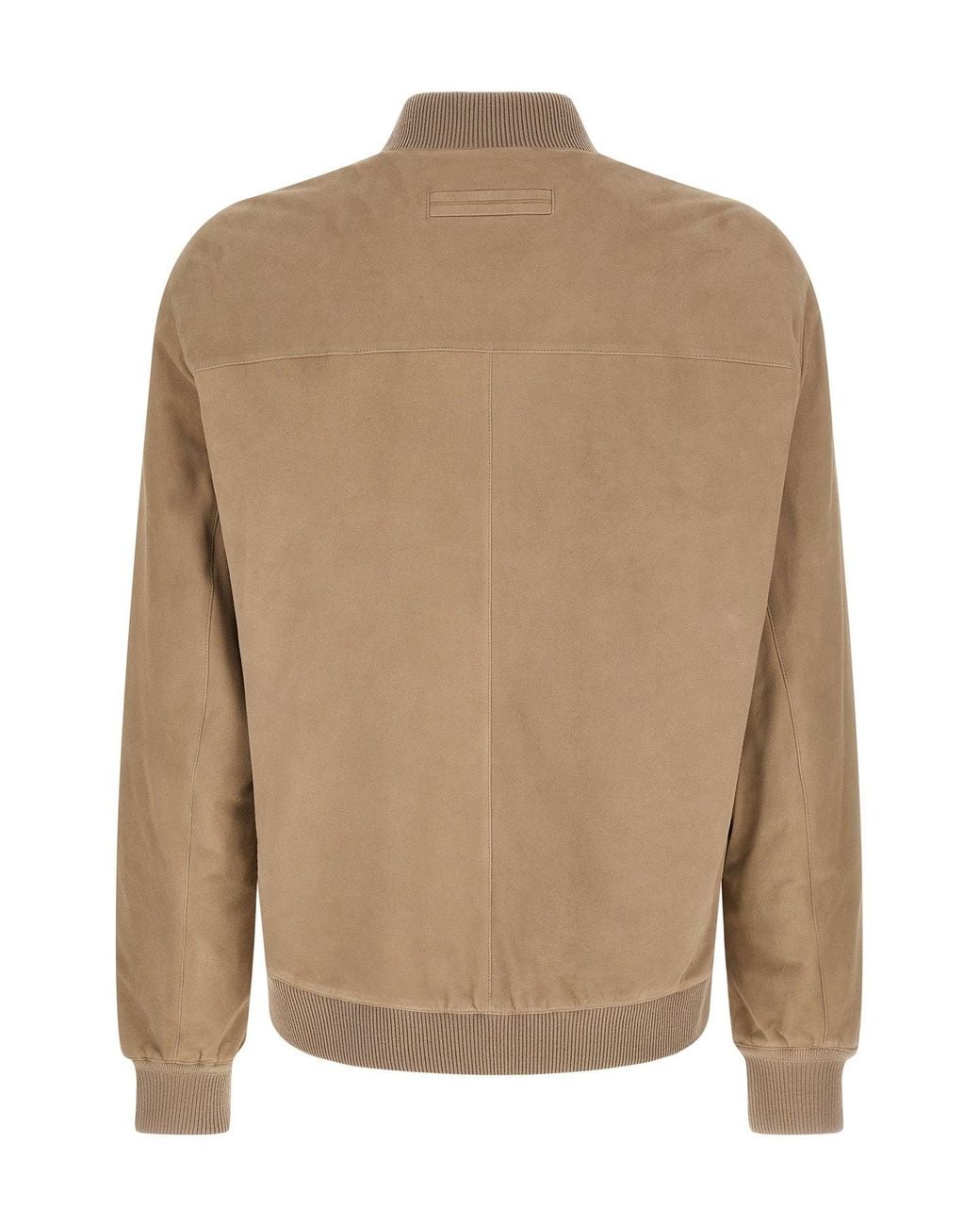 Zegna Brown Suede Bomber Jacket for men