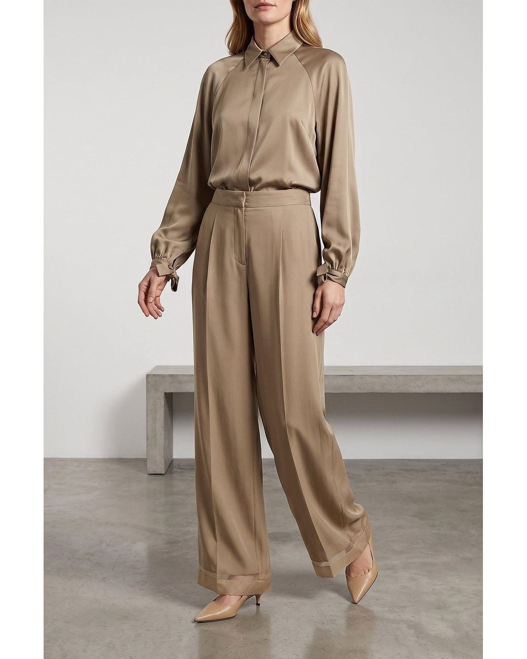 Max Mara Natural 'Mxealare' Silk Shirt