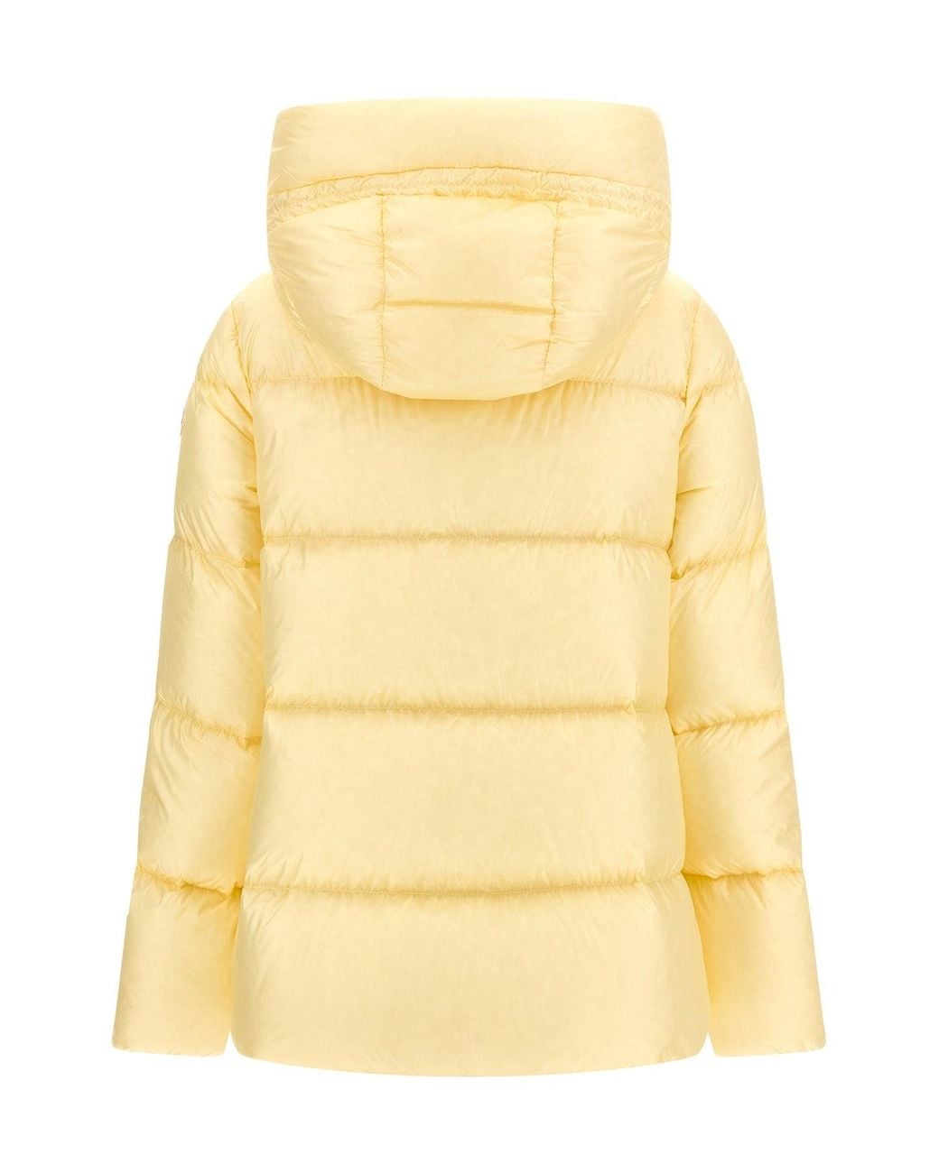 Moncler Yellow Short Parka With Horizontal Quilting