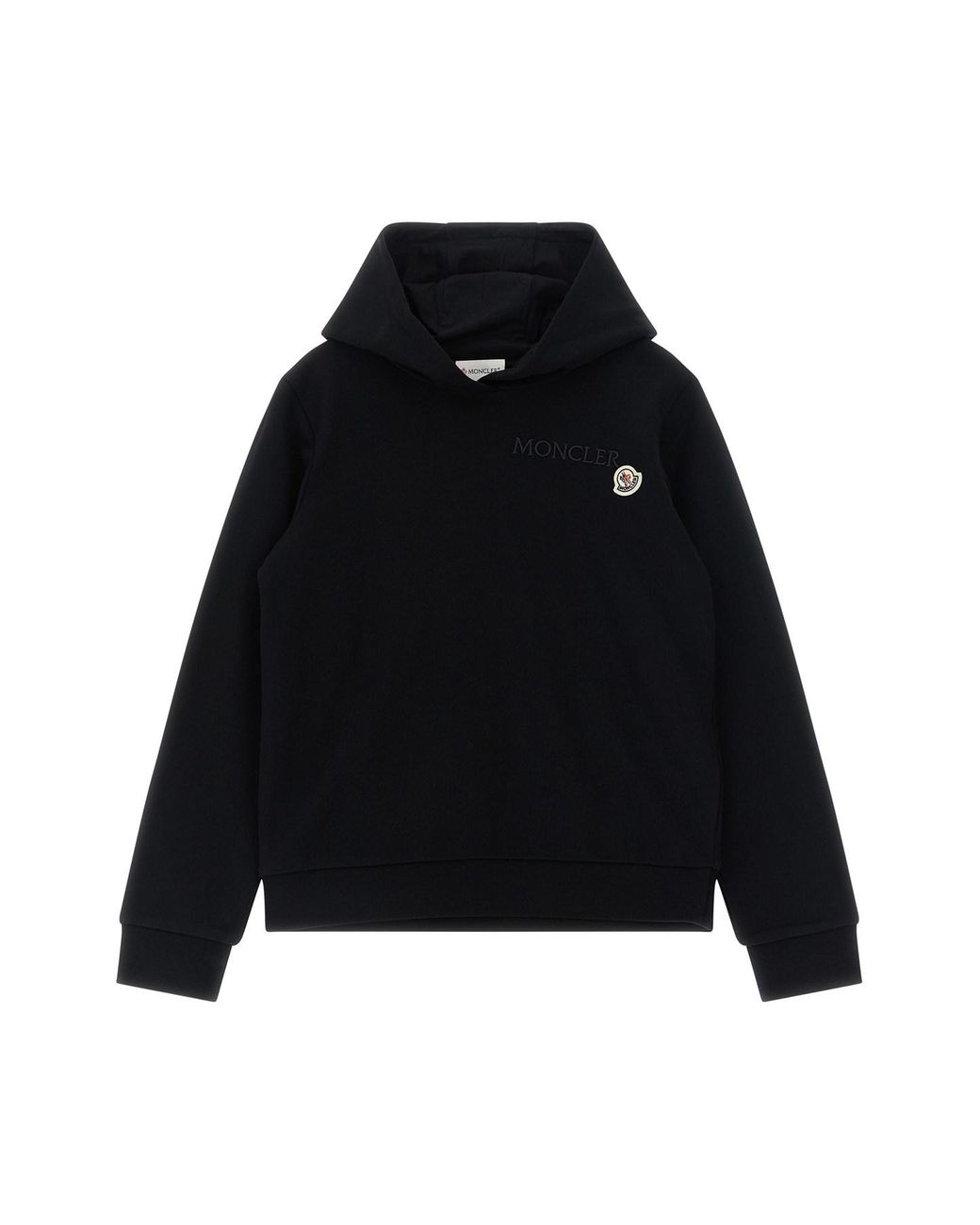 Moncler Black Logo Embroidery Hoodie