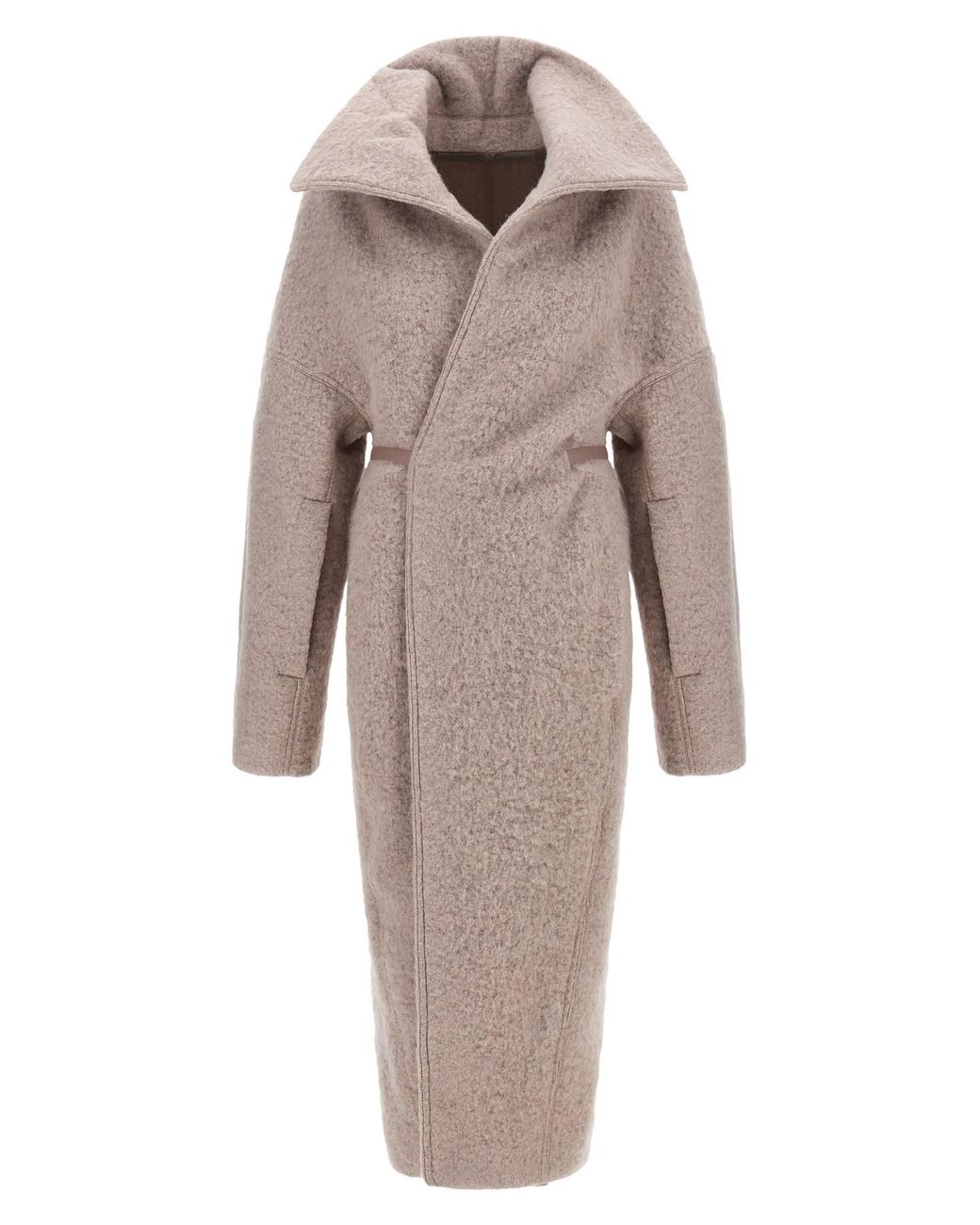 Rick Owens Natural 'dracucollar Belted' Coat