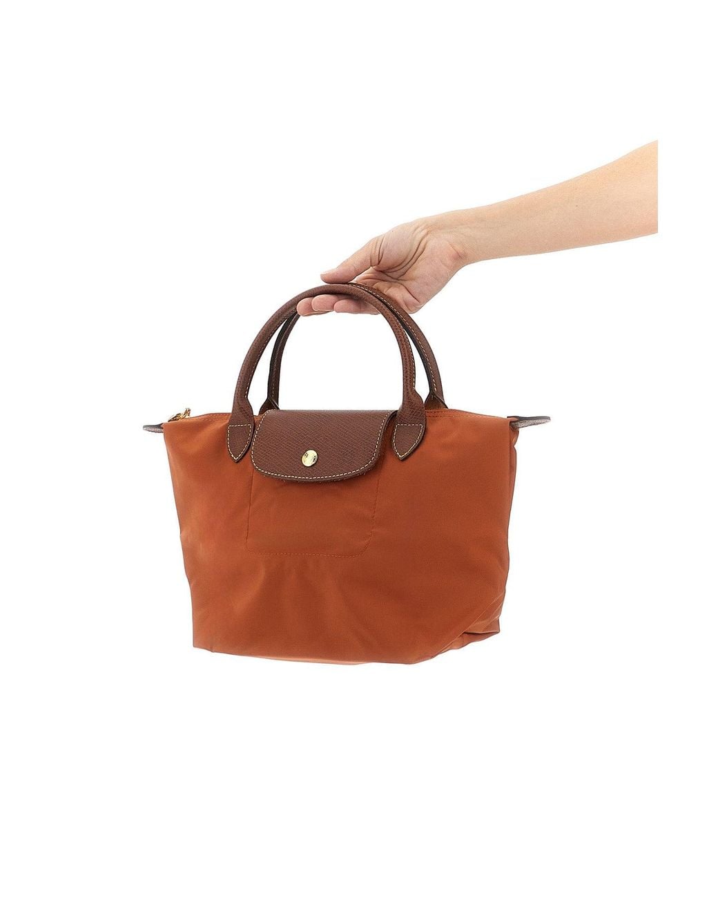 Longchamp Brown Top Handle Bag 'Le Pliage Original S'