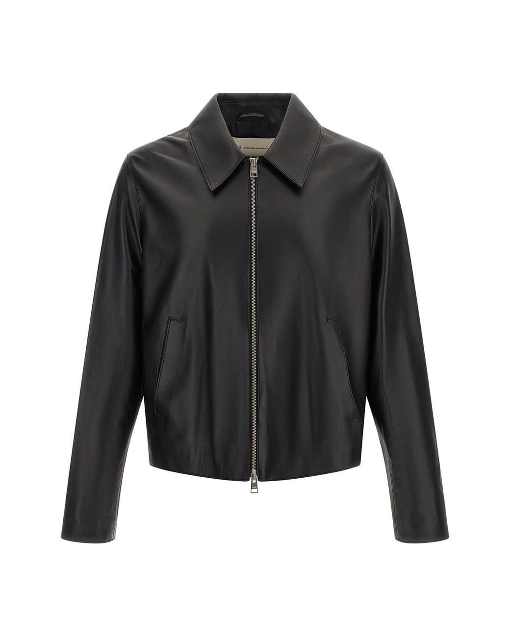 AMI Black Leather Jacket for men