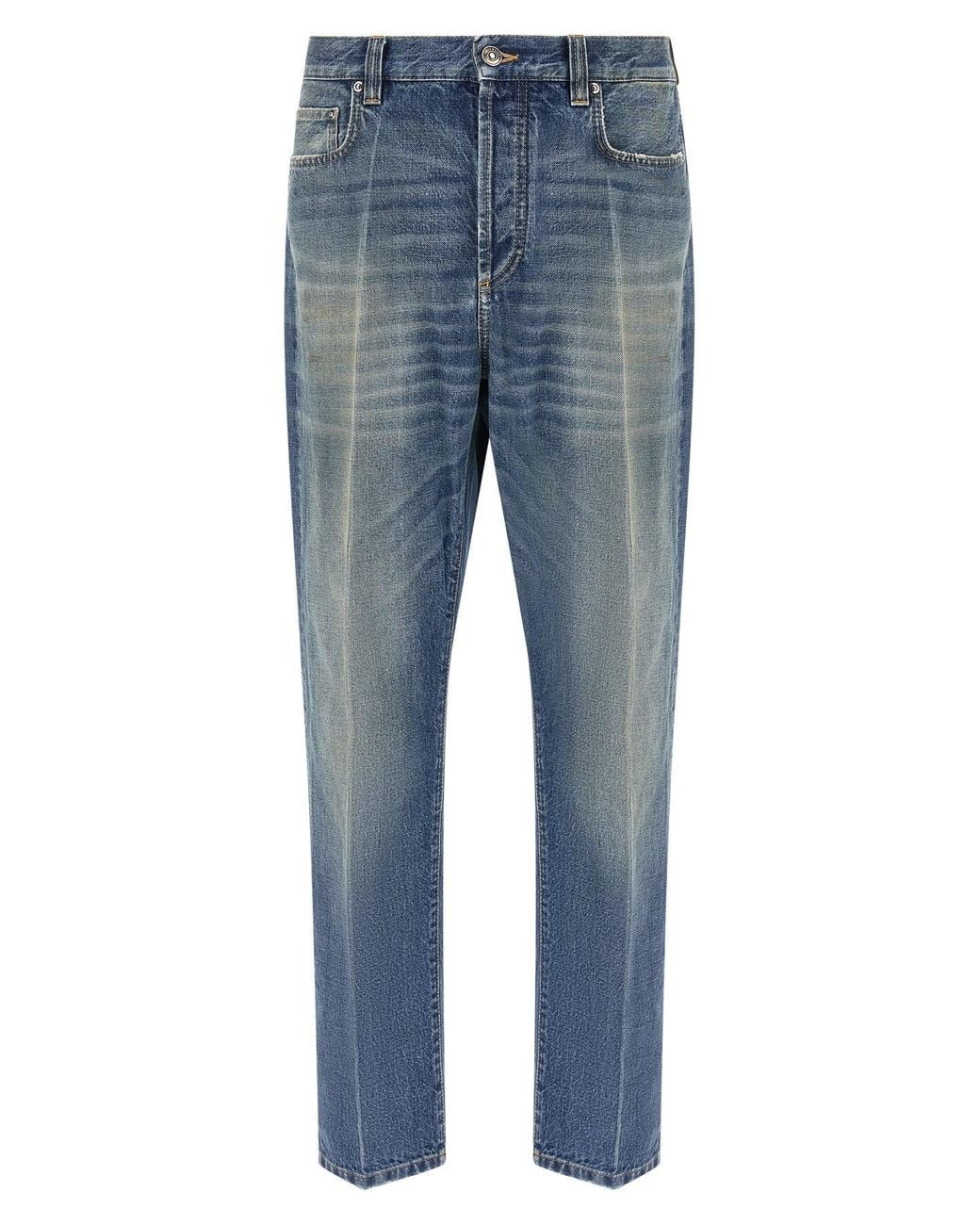 Versace Blue Distressed Jeans for men