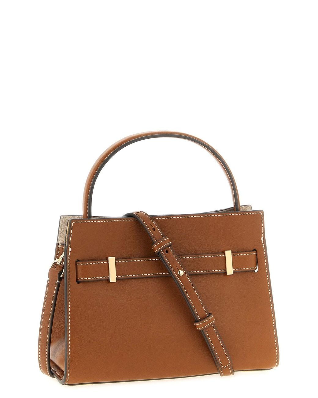 Tory Burch Brown 'Lee Radziwill Petite' Top-Handle Bag