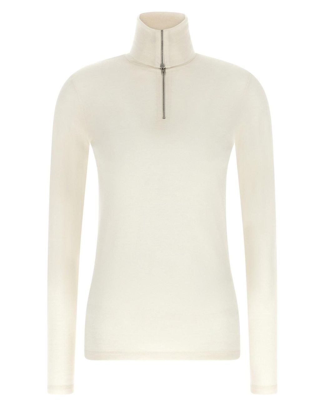 Jil Sander White Half-zip Sweater