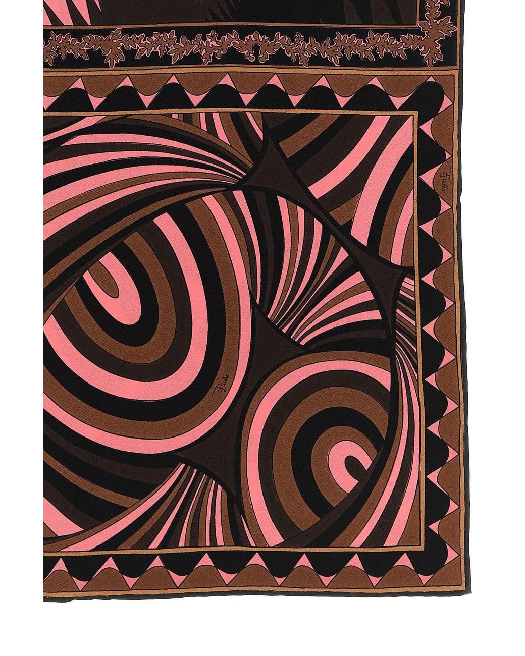 Emilio Pucci Red Mixed Print Silk Carré