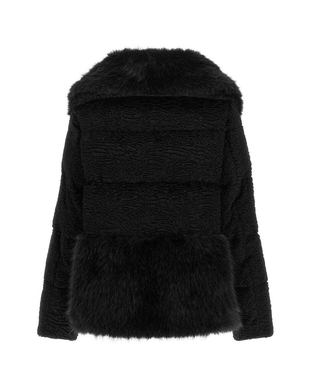 Herno Black Astrakhan Effect Jacket