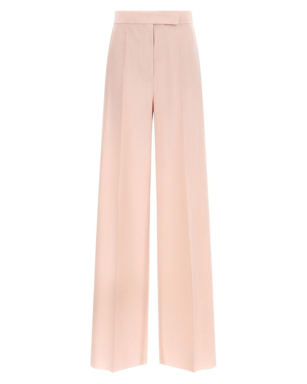 Max Mara Pink Wool And Silk Tailored Trousers