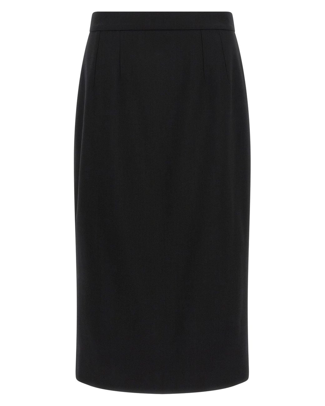 Dolce & Gabbana Black Sartorial Stretch Wool Skirt