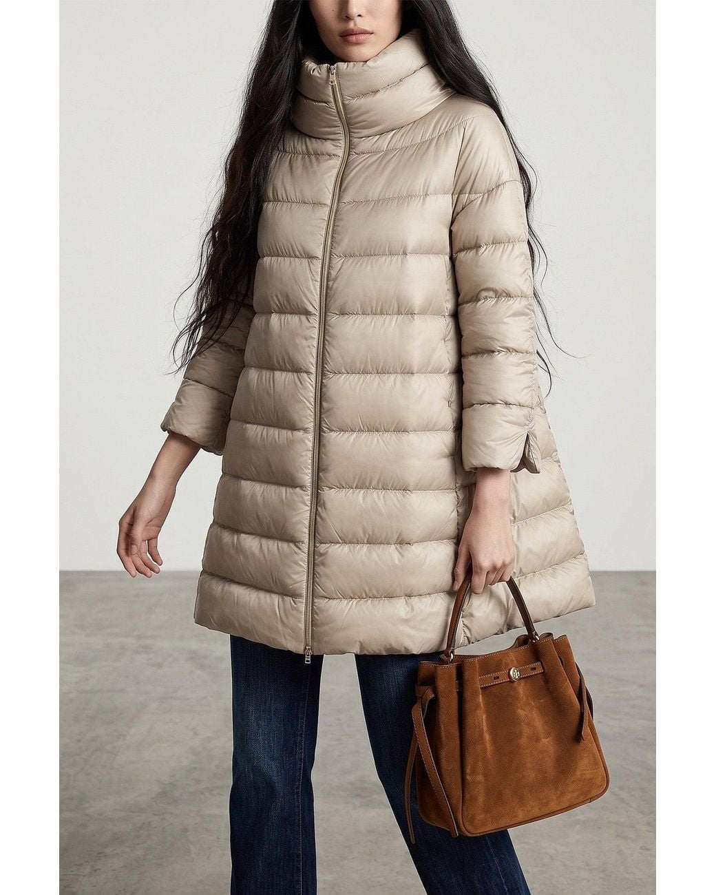 Herno Natural Matilde Funnel Neck Down Jacket