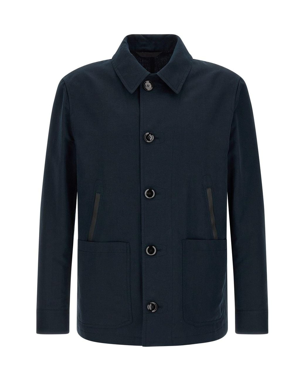 Brioni Blue Linen And Cotton Desert Jacket for men