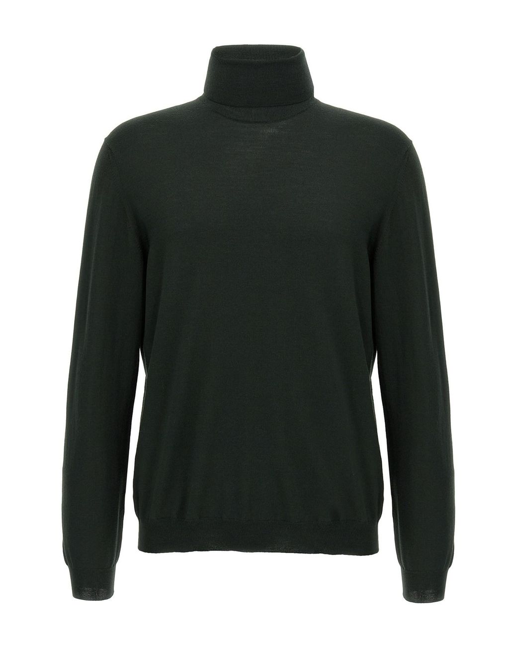 Zanone Green Wool Turtleneck Sweater for men