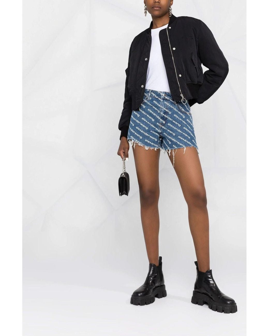 Alexander Wang Blue Denim Shorts 'Bite'