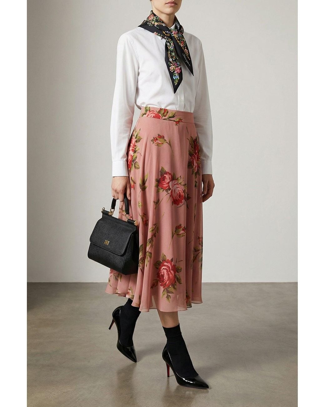Dolce & Gabbana Red 'Bouquet Rose' Skirt