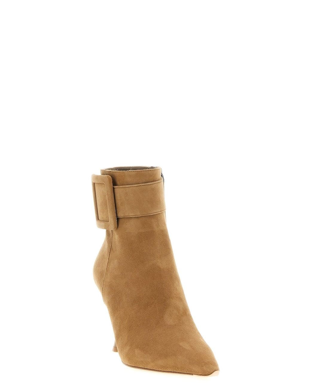 Roger Vivier Brown Ankle Boot With Covered Buckle