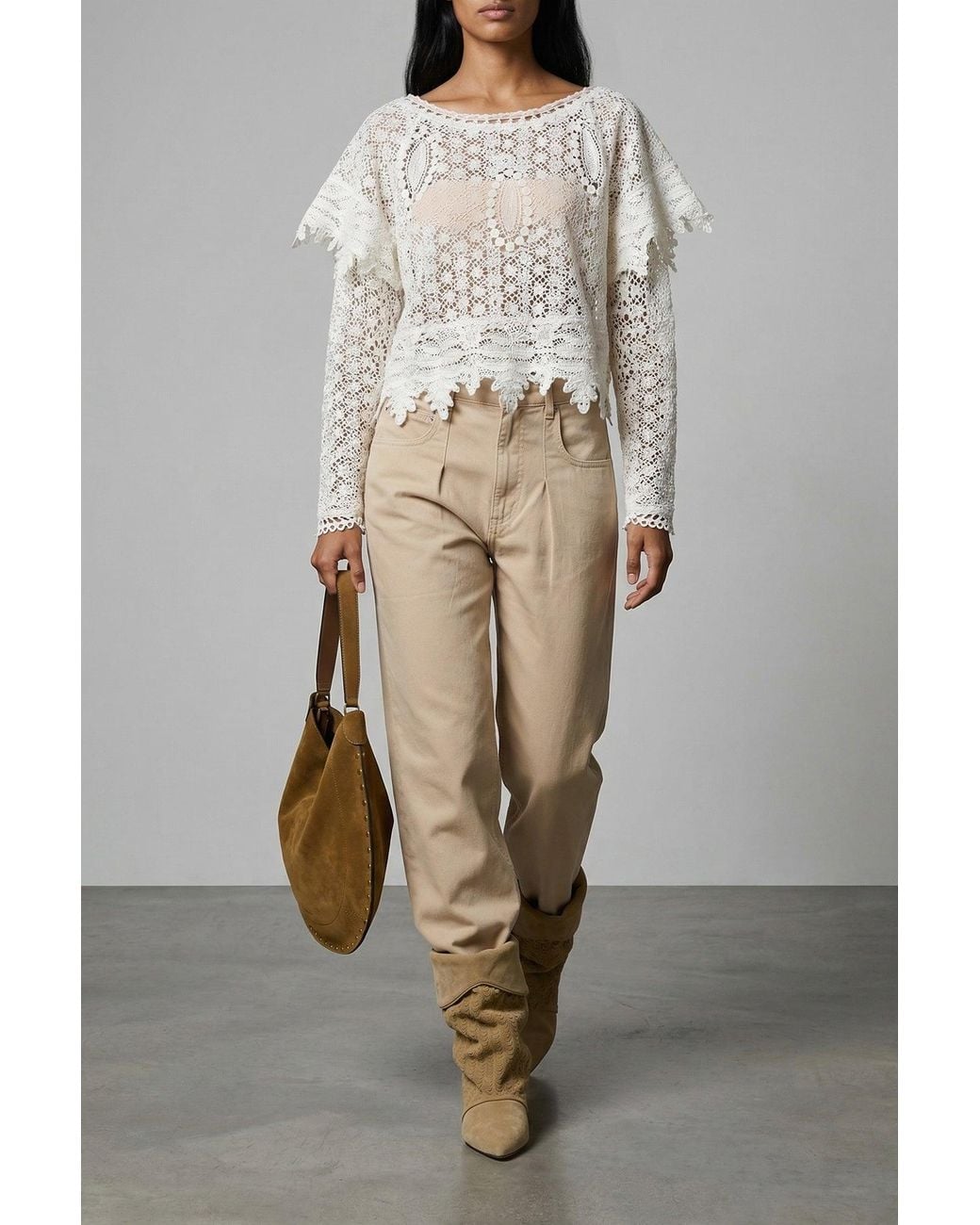 Isabel Marant Natural Oskan Hobo Soft Shoulder Bag
