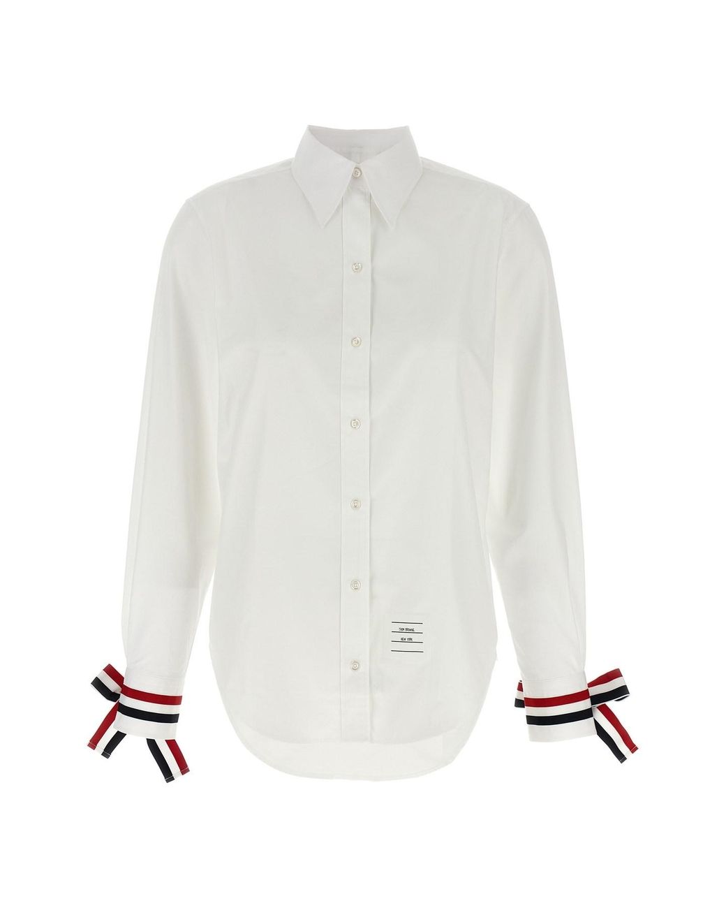 Thom Browne White Rwb Tape Cuffs Shirt