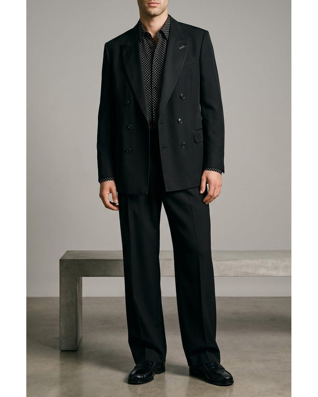 Tom Ford Black Double-Breasted Blazer With Signature Lapel Pin for men