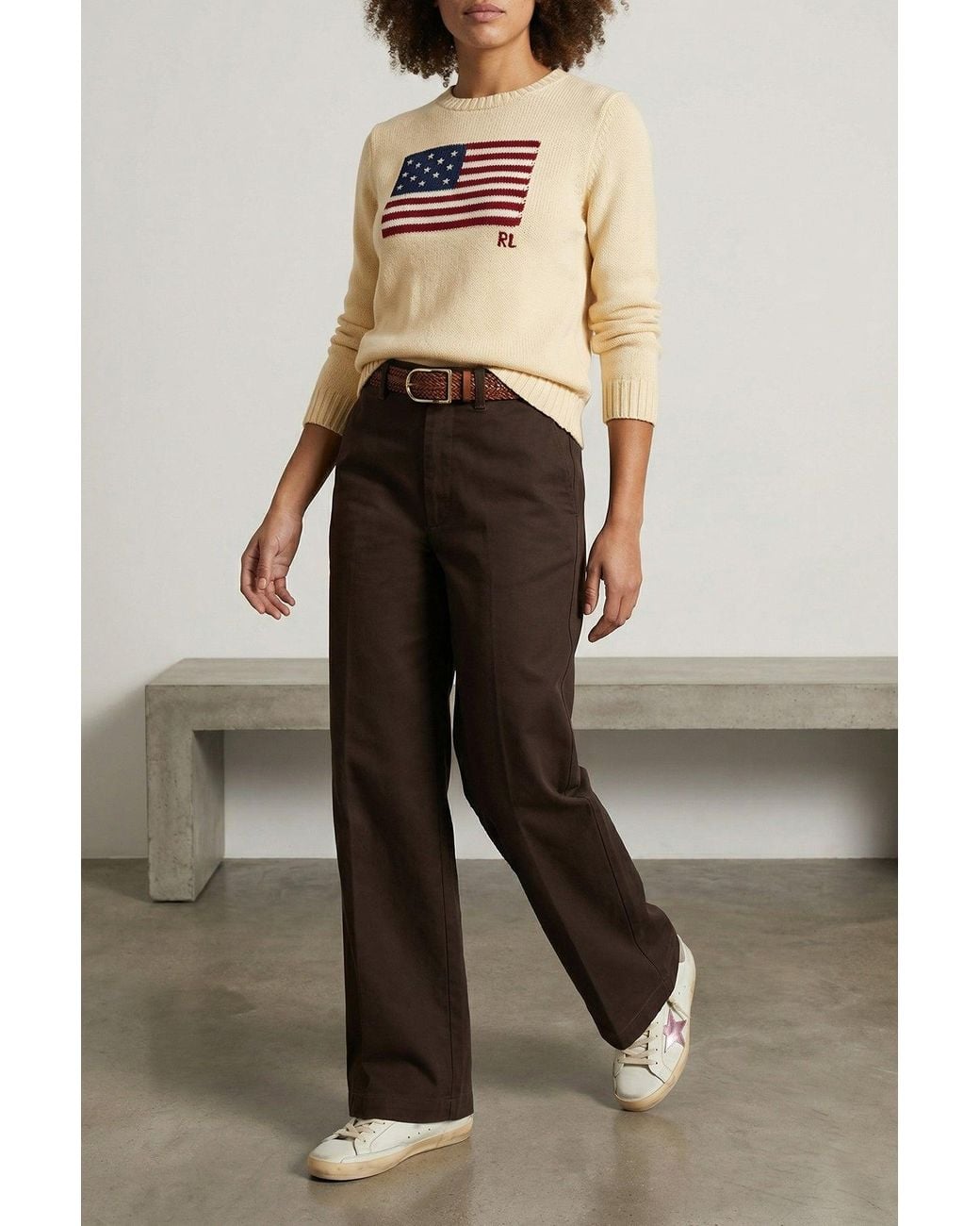 Polo Ralph Lauren White 'The Iconic Flag' Sweater