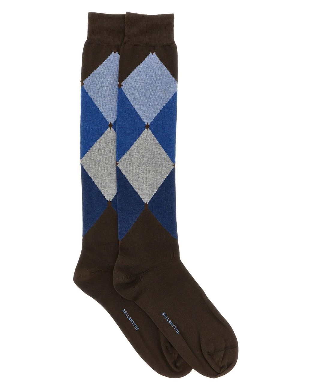 Ballantyne Blue Diamond-shaped Socks for men