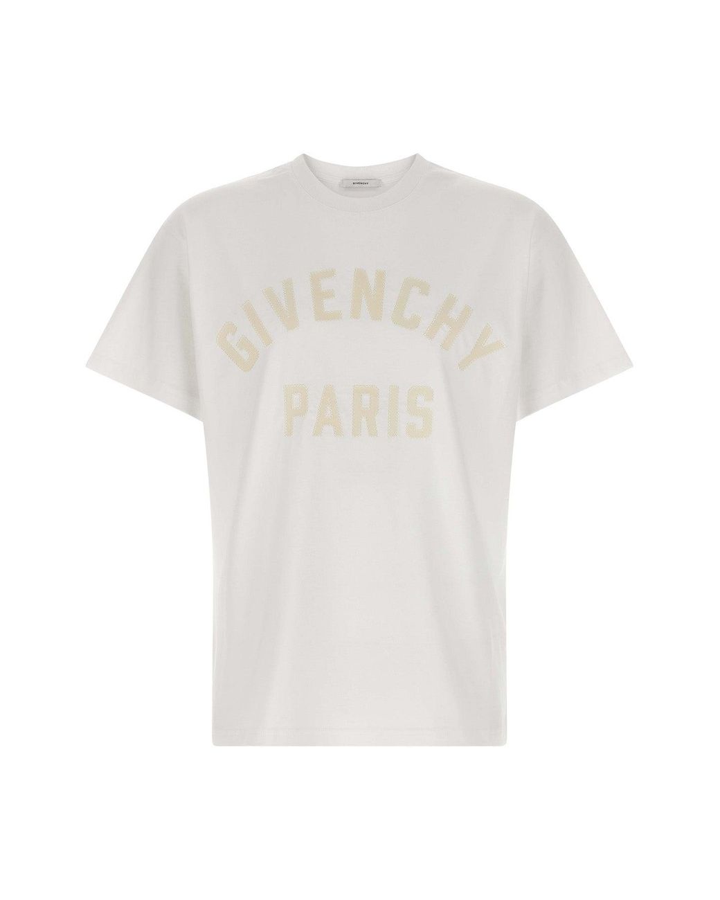 Givenchy White T-Shirt With Logo Appliqué for men