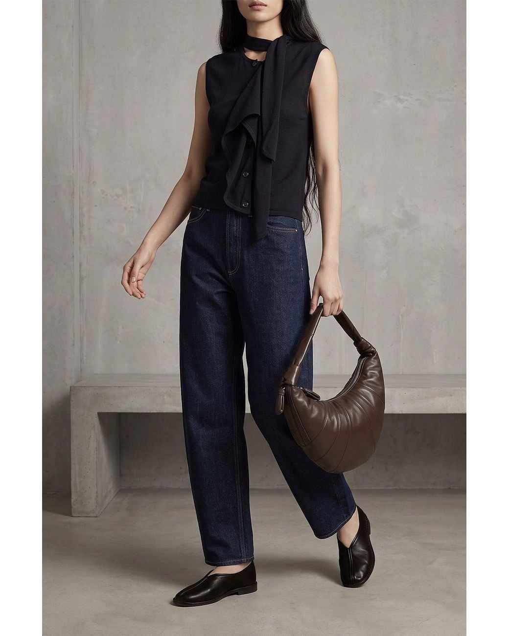 Agolde Blue Luna Pieced Jeans With Curved Silhouette
