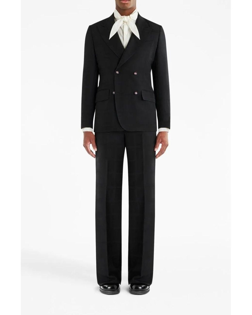 Etro Black Blazer 'Check Double-Breasted' for men