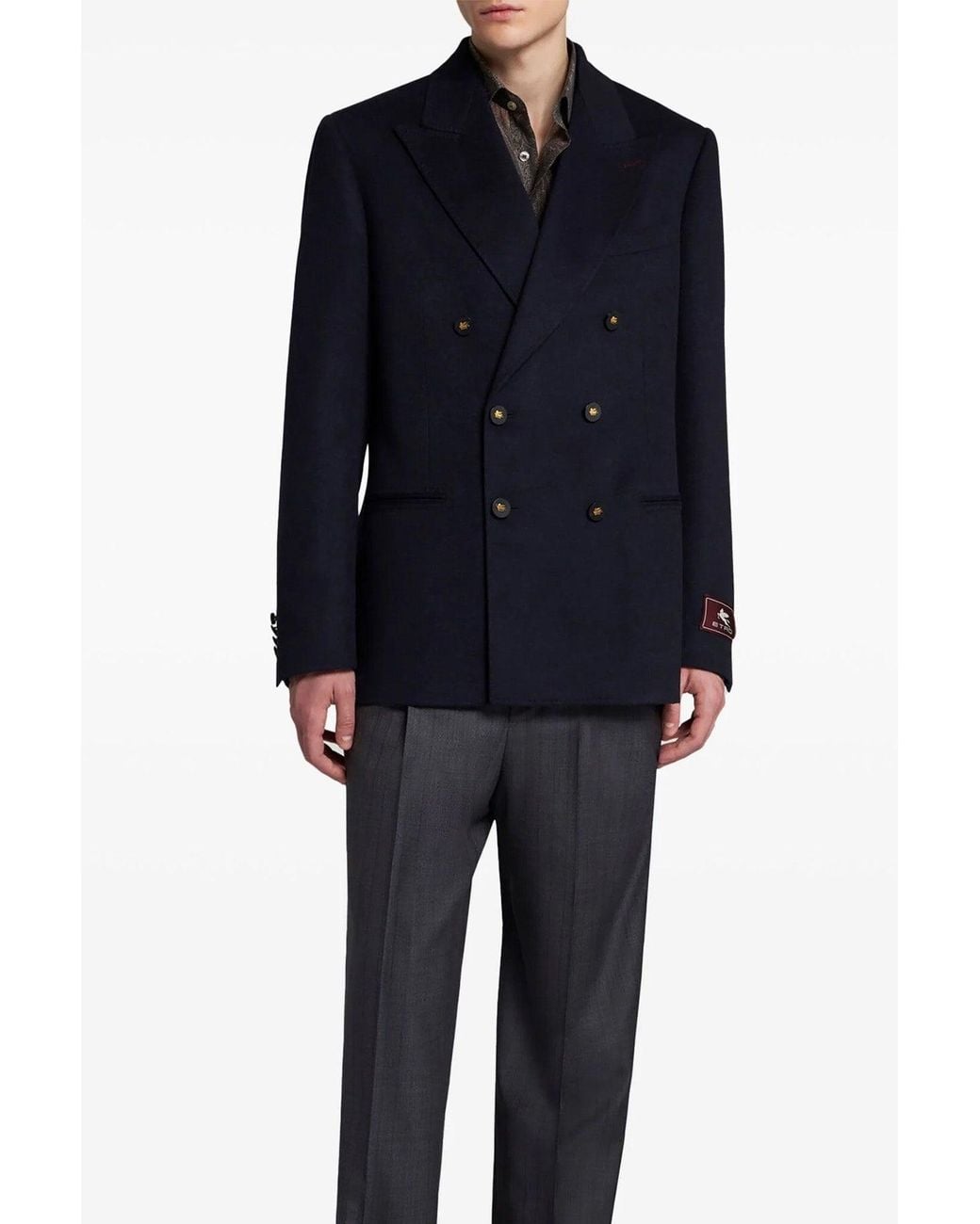 Etro Blue 'Decorative Basting' Blazer for men