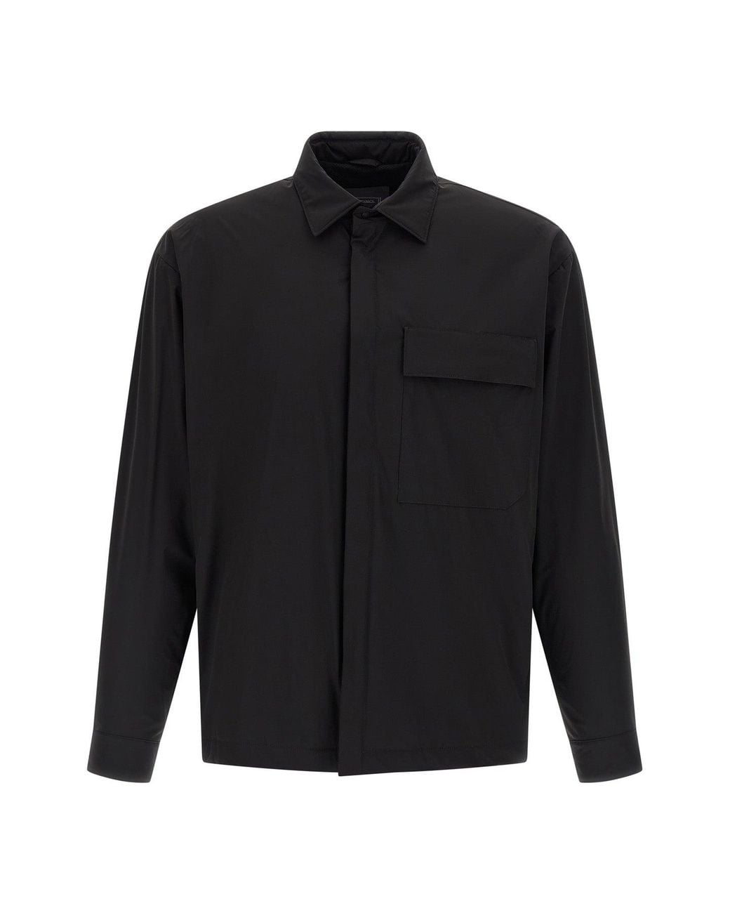 Herno Black Overshirt With Patch Pocket for men