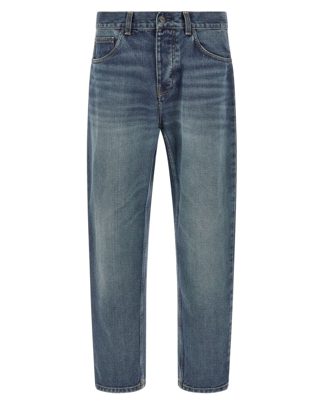 Carhartt Blue Trousers With Logo Patch for men