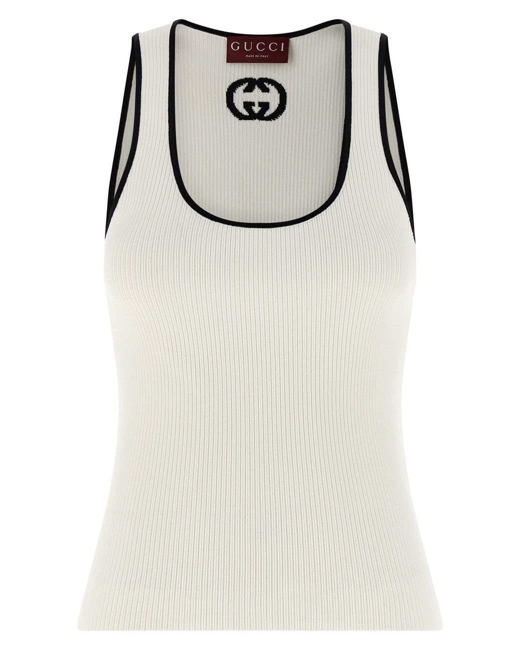 Gucci Gray 'incrocio Gg' Tank Top