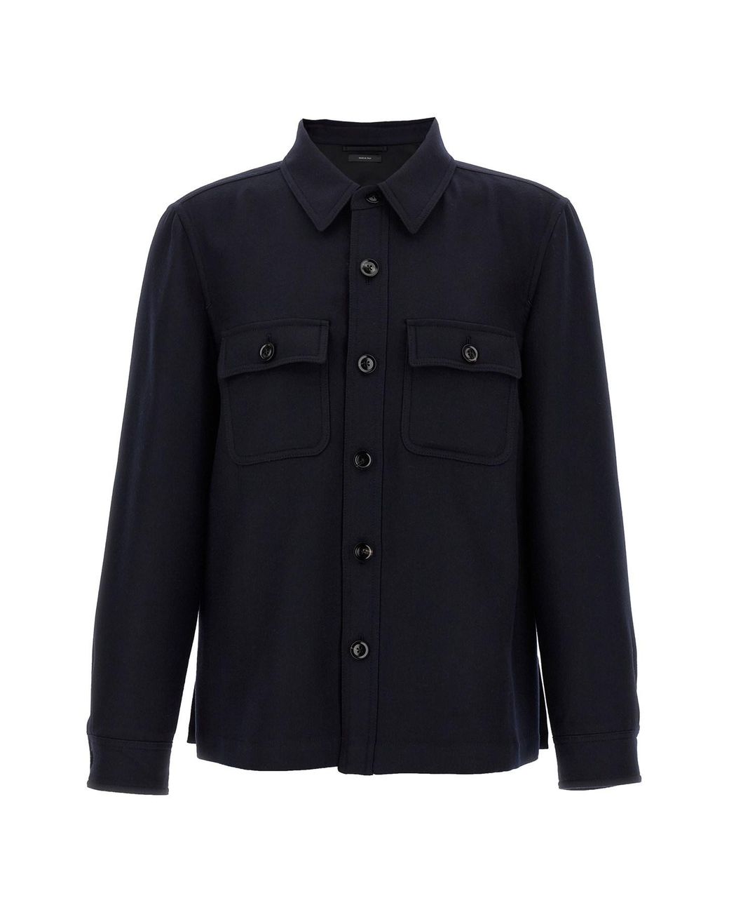 Tom Ford 'Double Splittable Light Wool' Overshirt in Blue für Herren