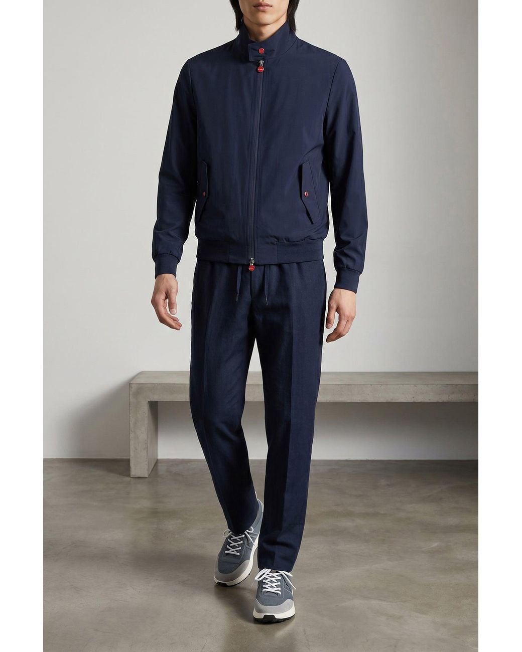 Sneaker Cotone Tecnico di Kiton in Blue da Uomo