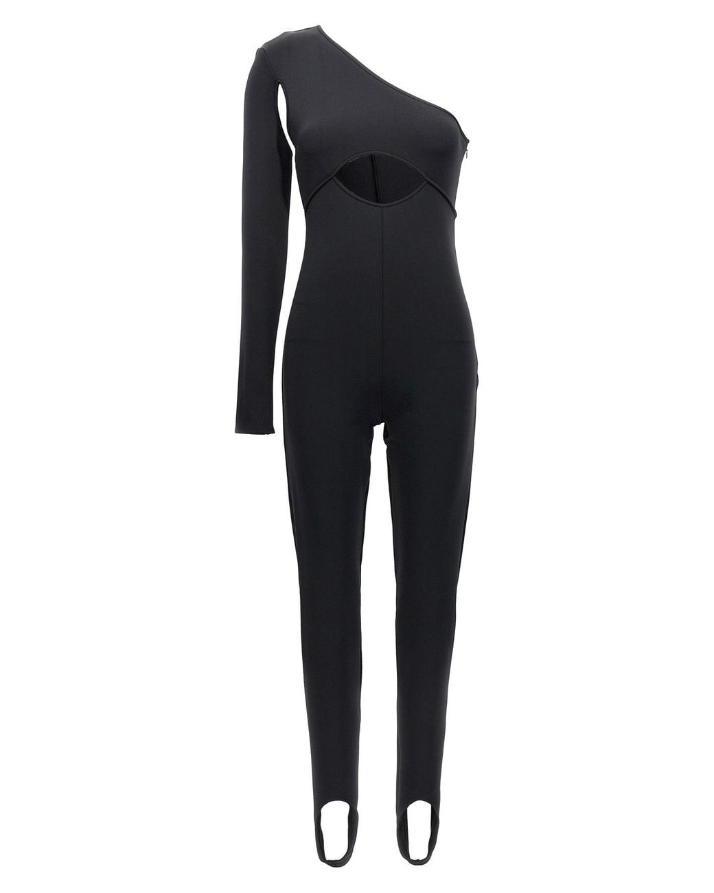 David Koma Black Jumpsuit 'Midriff & Hip Cutout Scuba Jumpsuit'